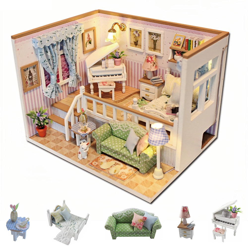 Flever dollhouse kit assembly scene for calming hands on crafting