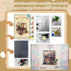 Flever dollhouse furniture pieces laid out for easy assembly