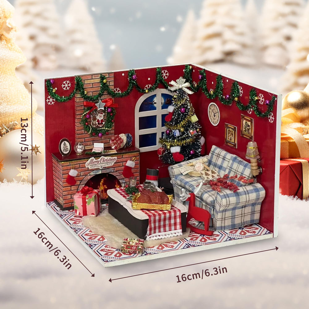 Flever dollhouse kit interior view highlights a cozy room layout for imaginative play.