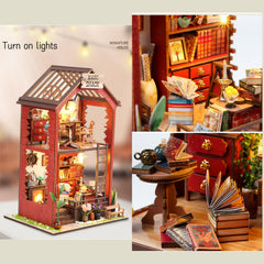 Flever dollhouse kit LED wiring illuminates the miniature room beautifully.