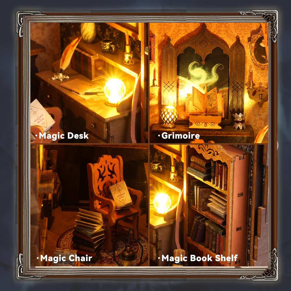 Flever Dollhouse LED lighting setup adds warm ambience to the mini library
