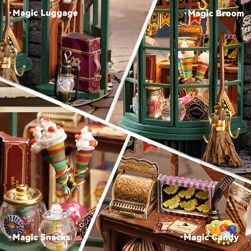 Flever dollhouse kit decorative fabrics and paper for charming details.