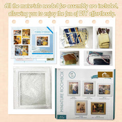 Flever finished room from the dollhouse miniature kit showcasing detailed furniture.