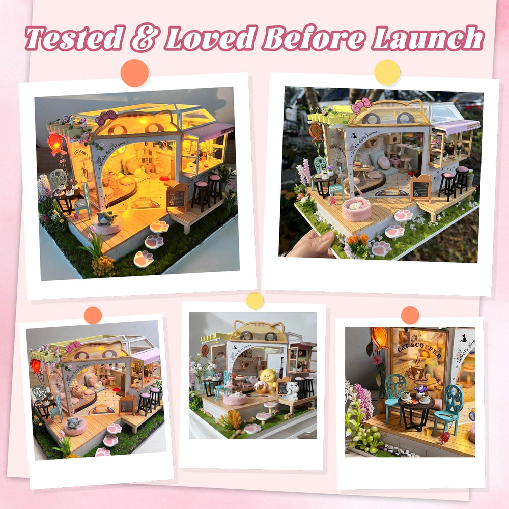 Flever dollhouse kit LED wires provide a warm miniature glow.