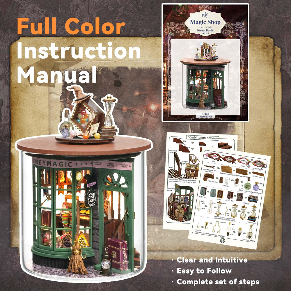Flever dollhouse kit plexiglass dust cover protects your miniature.