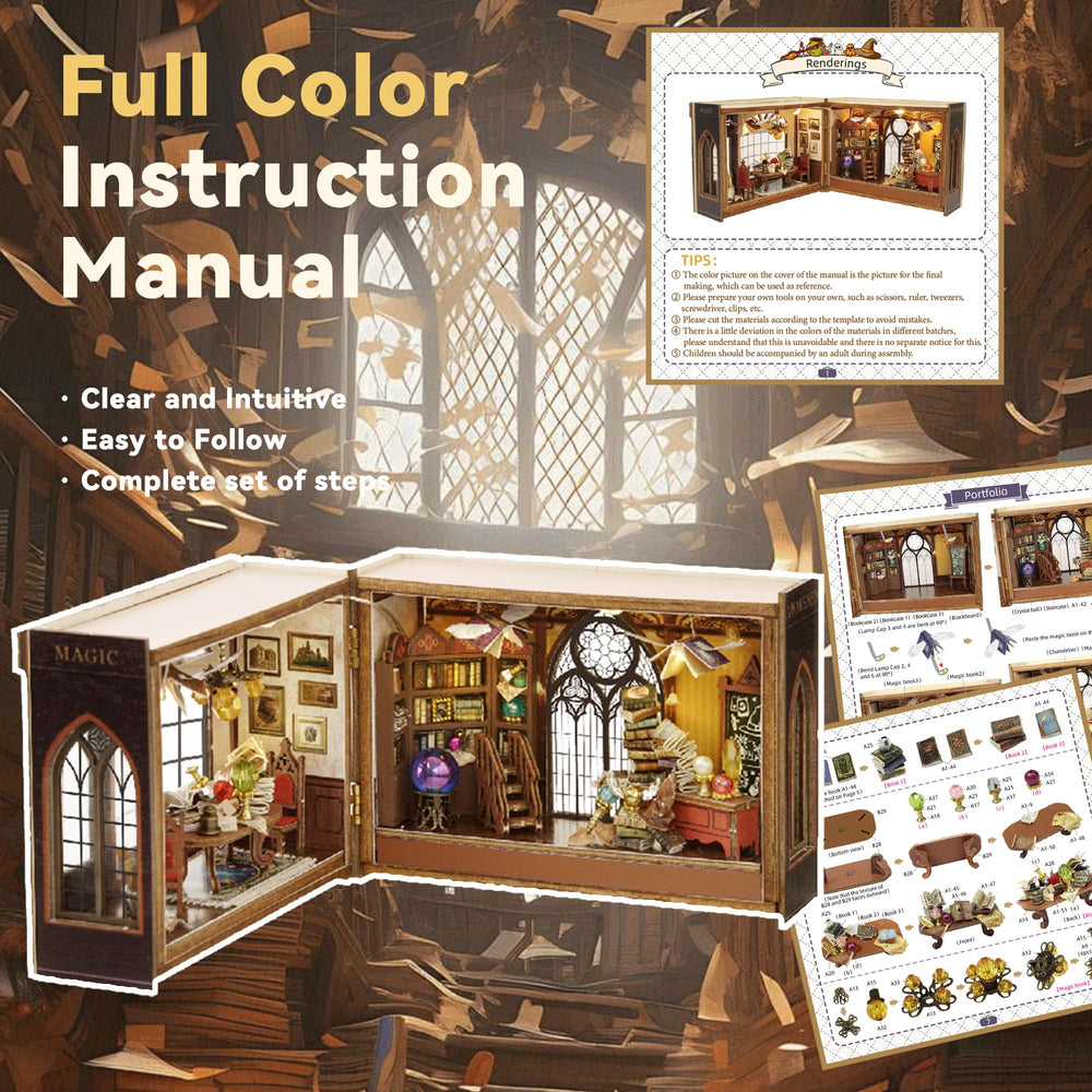 Flever detailed patterns and printed designs enhance the magical classroom theme.