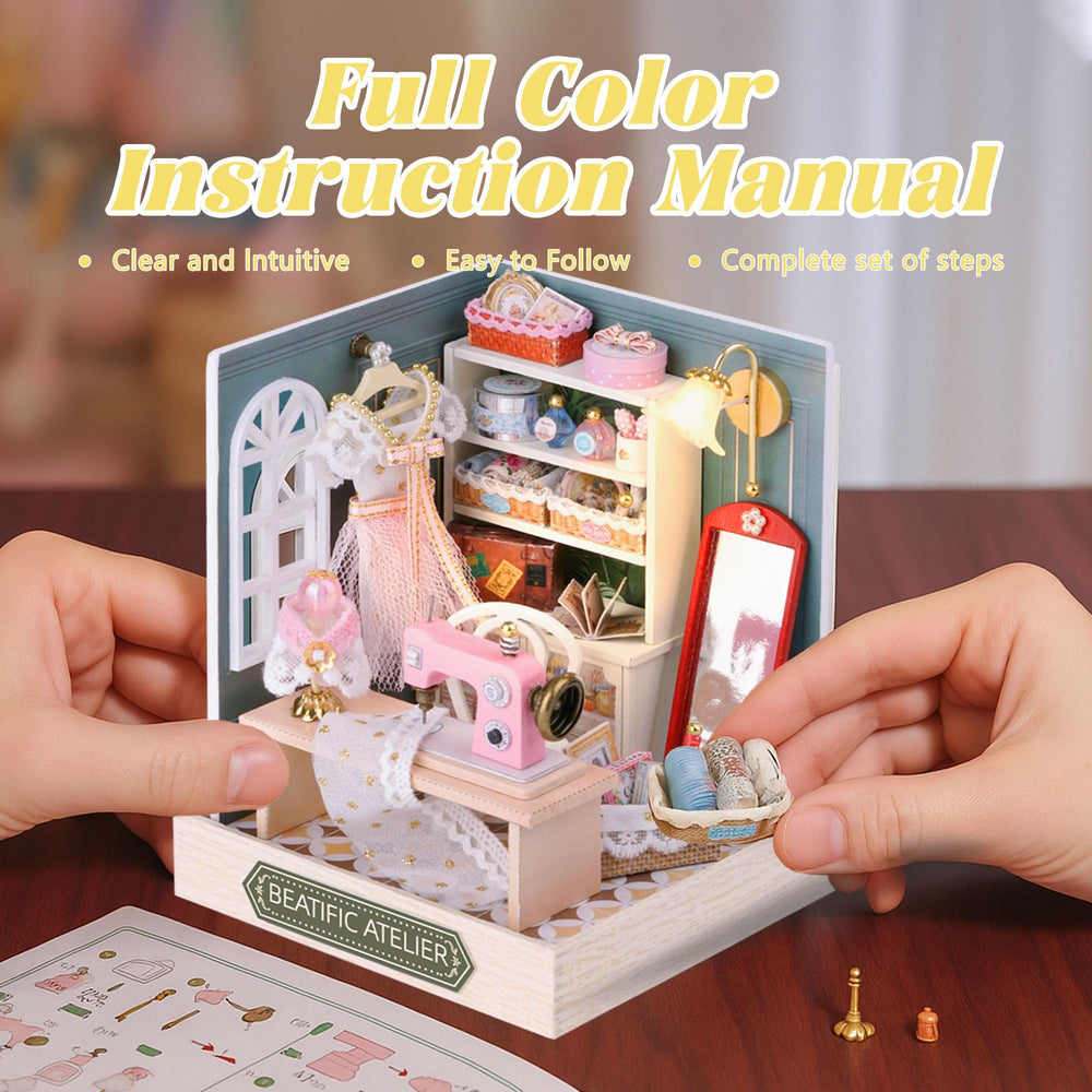 Flever Dollhouse plexiglass dust cover protects delicate details.