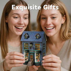 Flever finished display model showcases a charming miniature room for shelves.