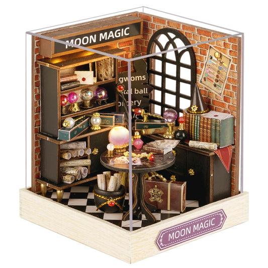 Flever Moon Magic dollhouse front view for a romantic display and bedside decor