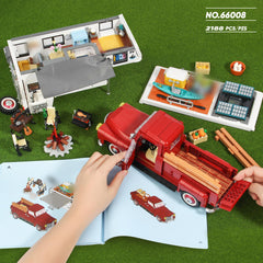 FliCineCrt camping scene with adventure-ready bricks