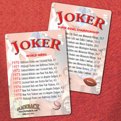 Flickback 1975 card back design emphasizes readability for quick play