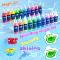 Flooyes water gel colors in 20 shades lets kids mix bright, appealing hues