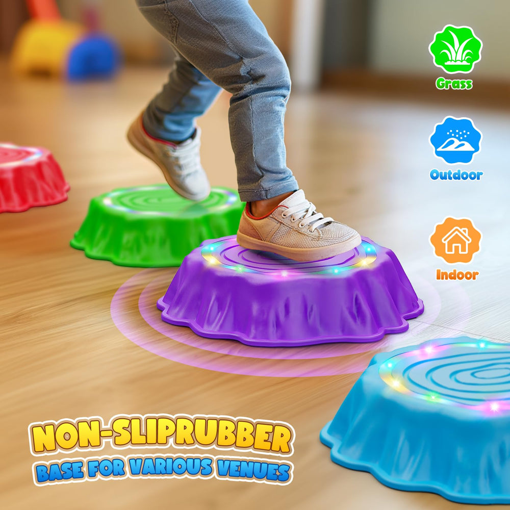 Flooyes stepping stones with non-slip bases for stable play