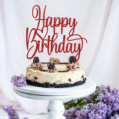 Florcmet packaging version of the red Happy Birthday topper for gifting