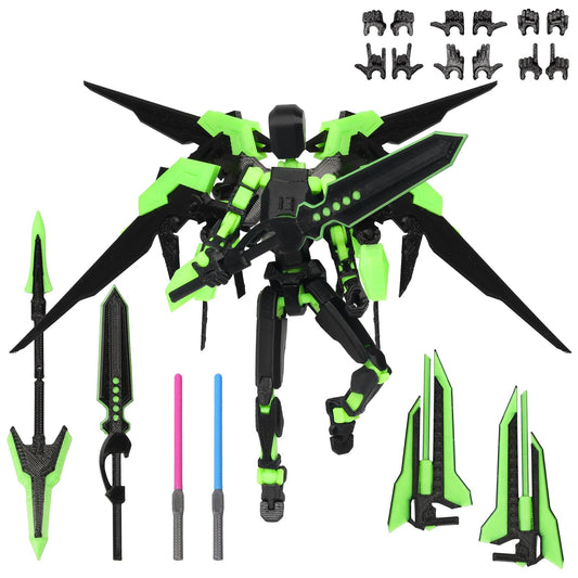 Flsuntlyu T13 action figure set Green, front view, ideal for collectors and dynamic displays