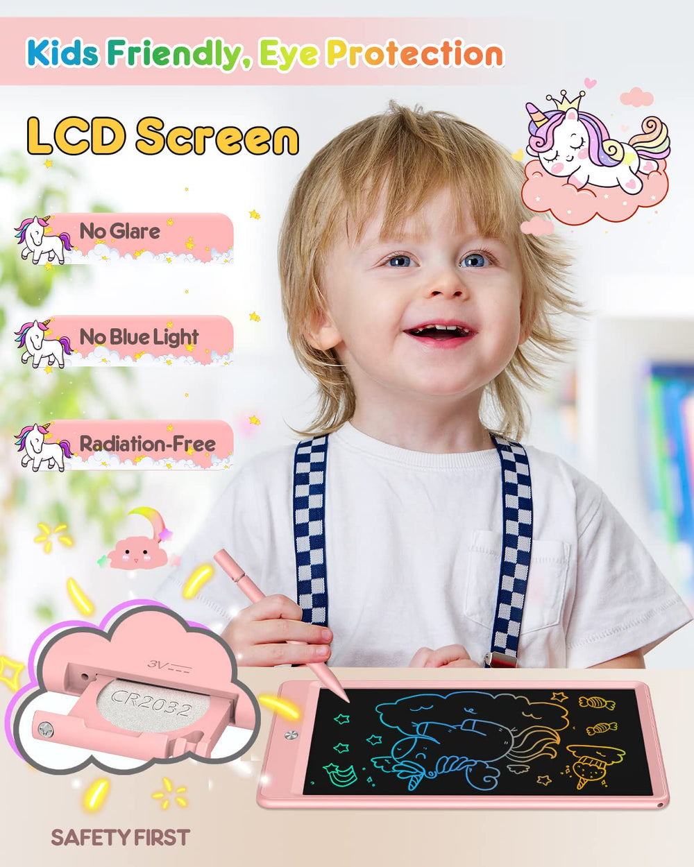 FLUESTON 10-inch thin side profile, ultra-portable for travel and on-the-go drawing