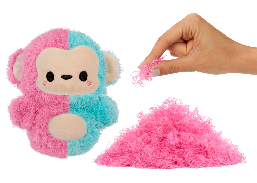 Fluffie Stuffiez Monkey small collectible—hidden character reveal during unboxing
