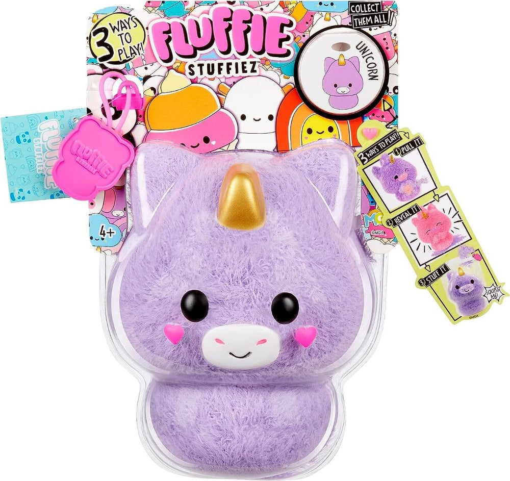 Fluffie Stuffiez unicorn small collectible in plush detail, a charming desk companion for imaginative play.