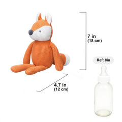 FLUFFYFUN Orange Fox Plush Toy sitting pose, ideal cuddle buddy for early days.