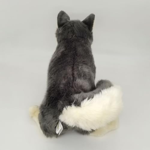 FLUFFYFUN Plush wolf decor idea to soften shelves and desks.