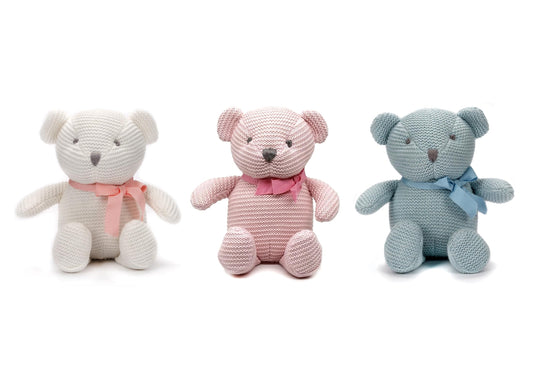 FLUFFYFUN teddy bears trio in recyclable packaging for baby shower gifting