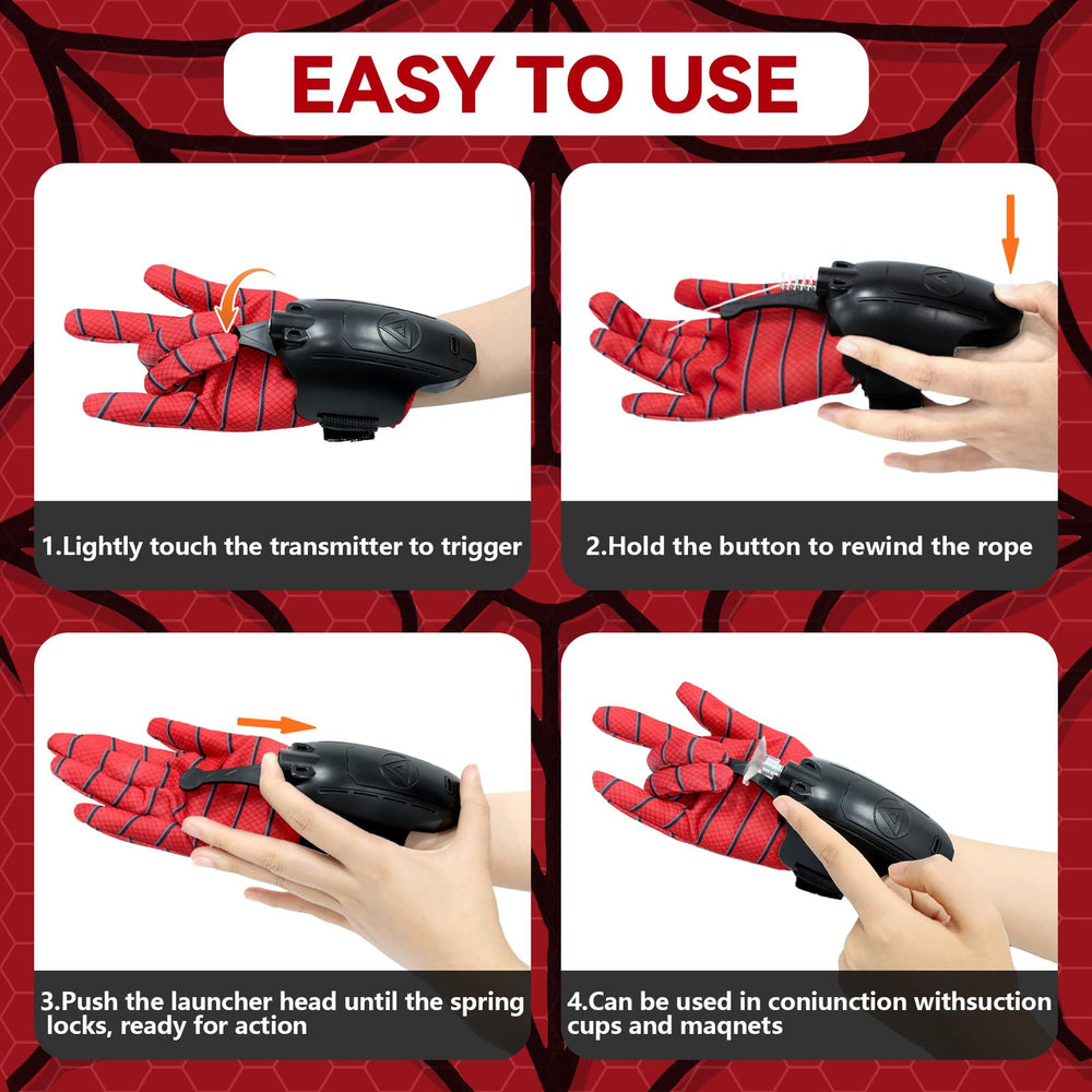 Flustime Spider Web Shooter 3.0 retract button for quick, knot-free resets.