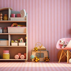 Flutesan dollhouse design ideas with pink stripes.
