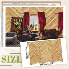 Flutesan dollhouse flooring with self-adhesive backing for easy DIY layouts and texture.