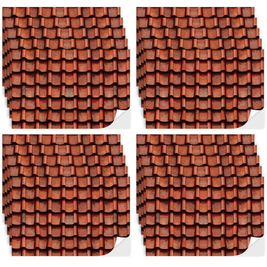 Flutesan dollhouse roof tiles clay wallpaper sheet enhances realism with easy, mess-free application.