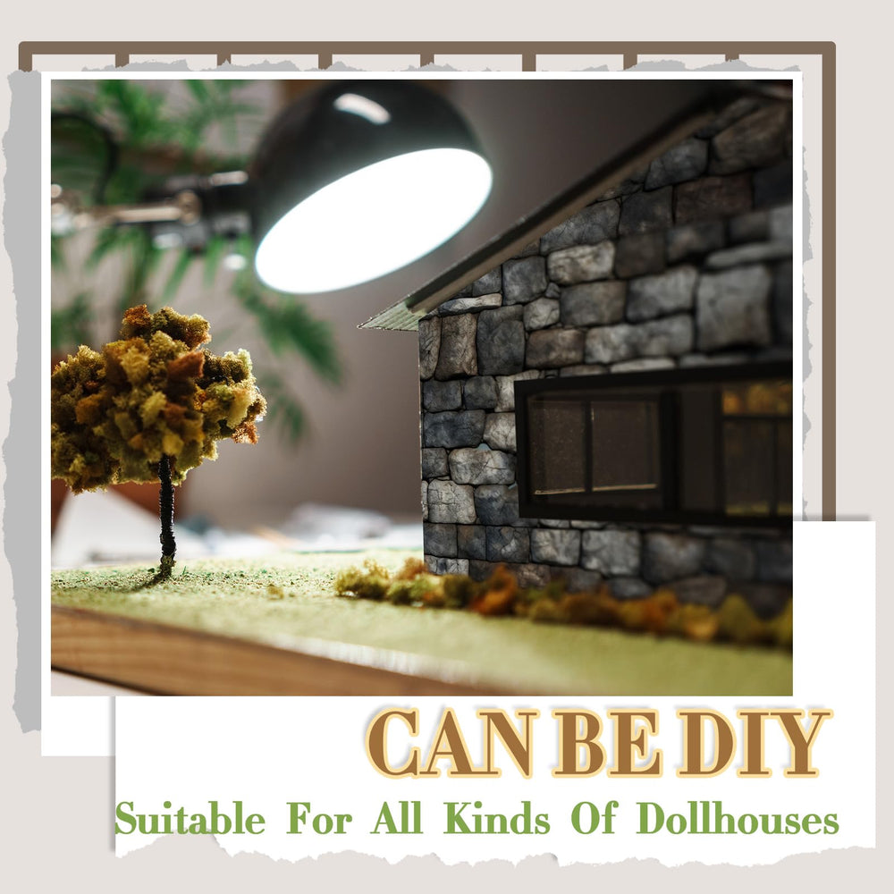 Flutesan stone-pattern flooring sheet adds authentic texture to dollhouse floors.