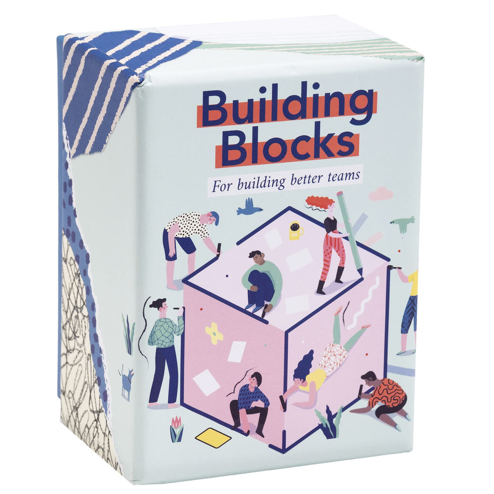 FLUYTCO Building Blocks card deck on table sparks team conversation.