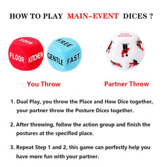 Fly-Love romantic dice set with partner prompts for playful moments