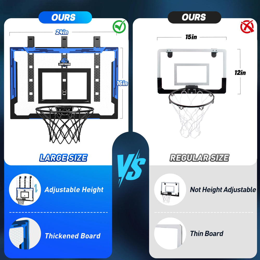 60-degree angled Flybakiz basket enables dunk-like shots with stability.