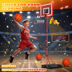 FlyBakiz adjustable-height hoop supports kids of all ages and skills.