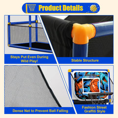 Flybakiz child-friendly mini basketball net for young players