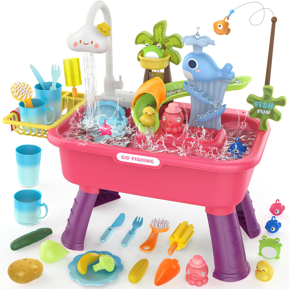 Flybakiz color-changing kitchen play sink with temp-reactive accessories for engaging play