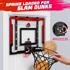 flybakiz indoor hoop with two balls makes family-friendly practice convenient.