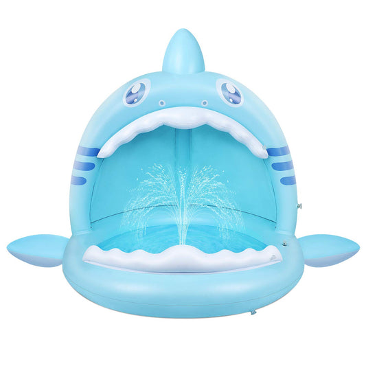 Flyboo baby pool shark cute appearance with bright colors for cheerful outdoor play.