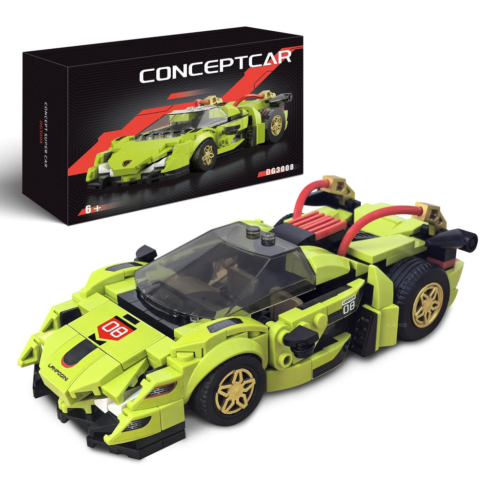 flycites Technic Race Cars building kit front view for engaging STEM play and display