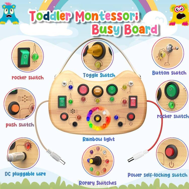 Flycoost busy board with dinosaur stickers sparks imaginative play