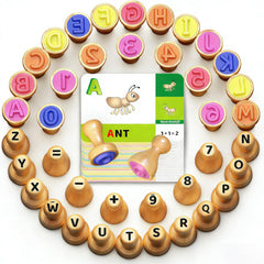 flycoost wooden alphabet stamps set supports early literacy for kids