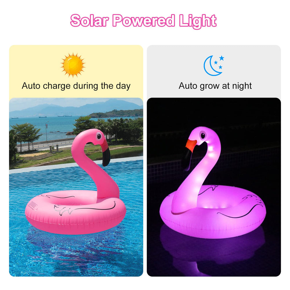 42-inch FlyfreeU flamingo pool float designed for adult lounging