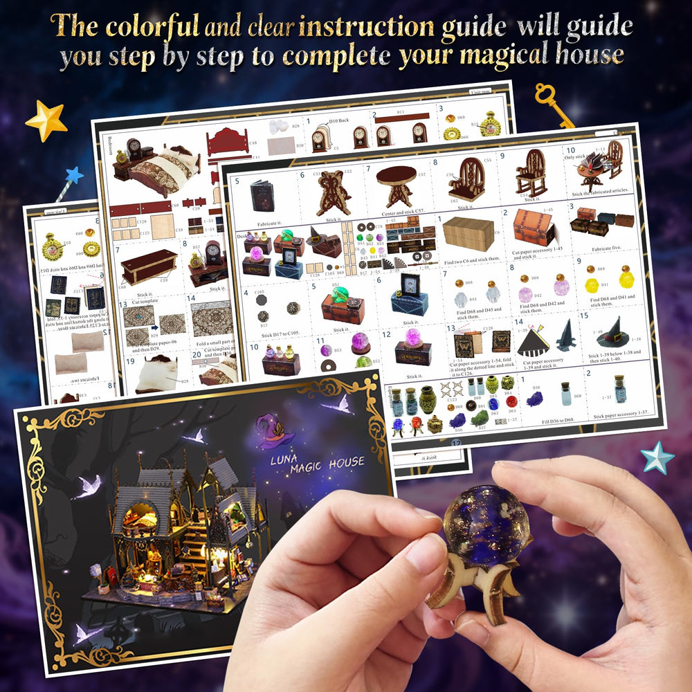 FLYINTOYS Luna's Magic House kit finished model serves as keepsake decor
