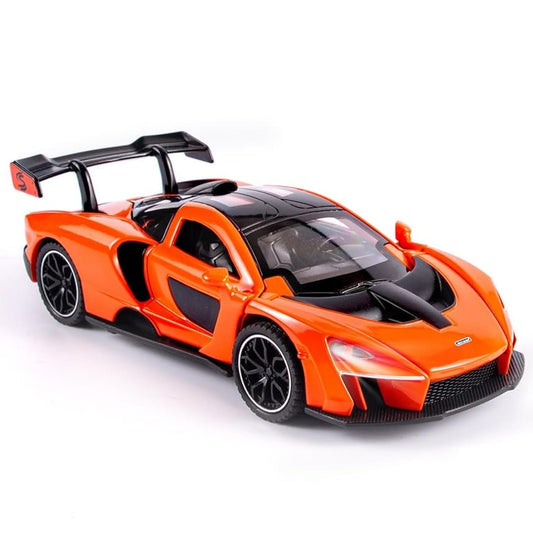 FLYKIRIN McLaren Senna 1/32 side view diecast car, great for display and collection.