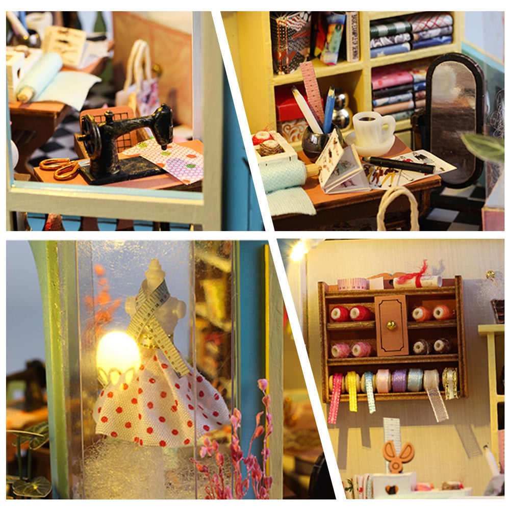 FLYNOVA Miniature diorama shelves and accessories for creative display.