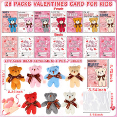 FLYSNK mini plush bear with keychain clips for backpacks