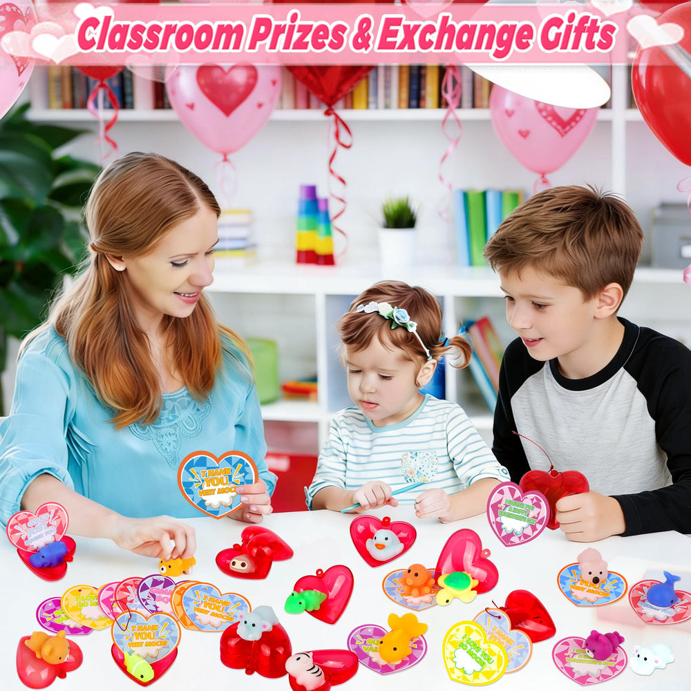 Flysnk mochi squish toy included with cheerful valentines design