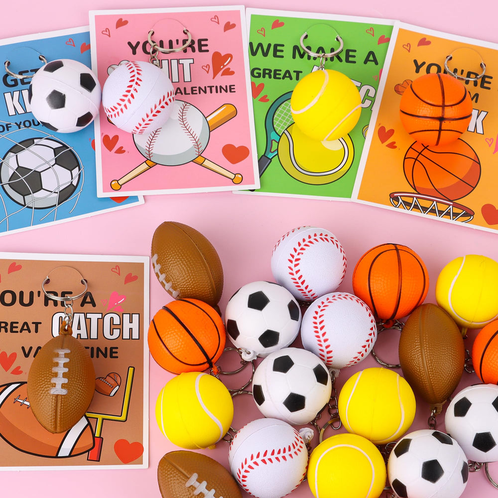 FLYSNK pre-attached keychains with stress balls for easy gifting.