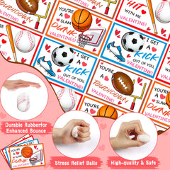 FLYSNK stress ball baseball design with valentines card promotes fine motor skills