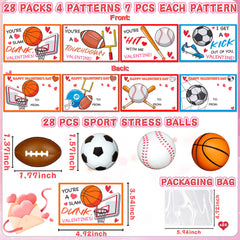 FLYSNK stress ball basketball design with valentines card supports focus and coordination